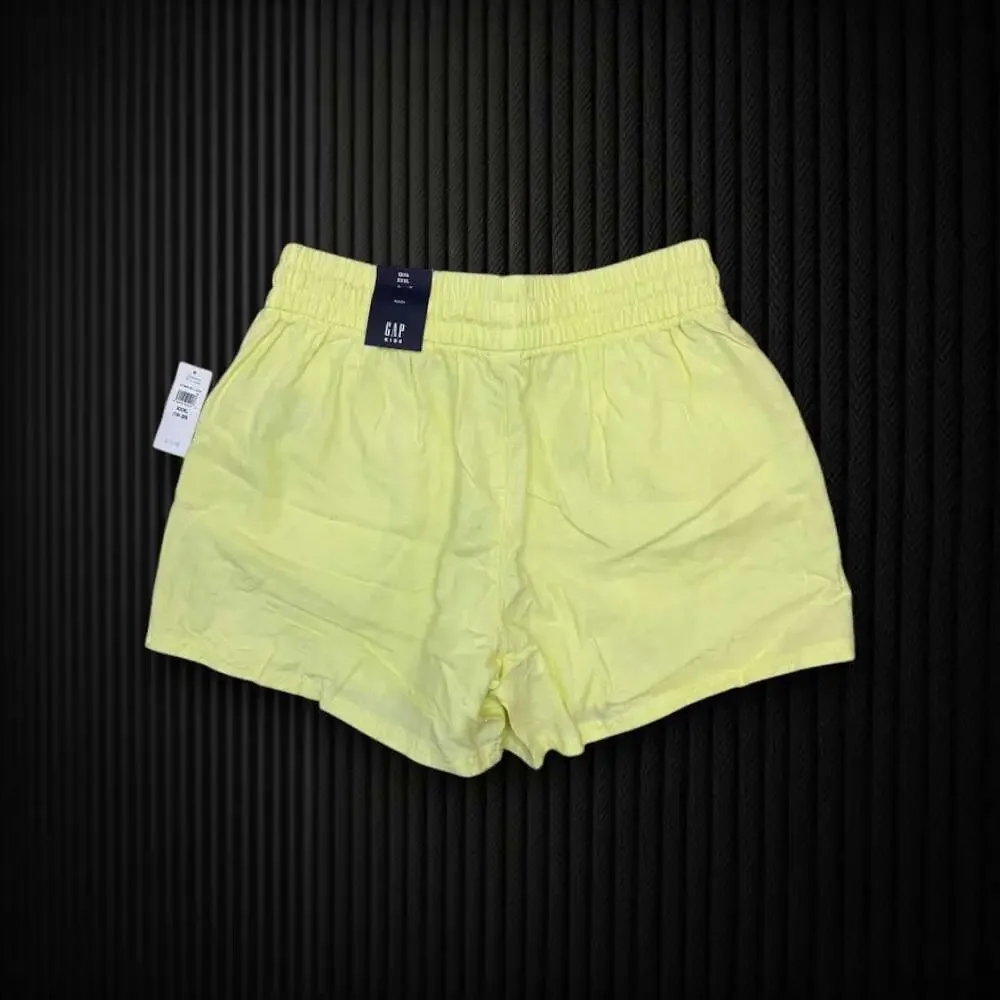 Girls Lemon Yellow Pull On Shorts Elastic Waist Drawstring XXXL 18-20